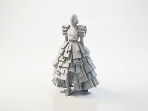 Bag Lady Avant-Garde Fashion Figurine 3D Printable