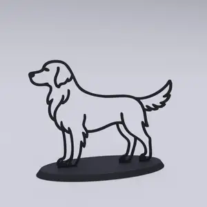 Golden Retriever Silhouette – 3D Printable Dog Decor | Minimal Home STL File | Digital Download for Dog Lovers