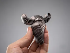 Kinetic Topographic Bull Skull Fidget (Print-in-Place)