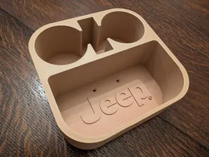 Jeep YJ Cup Holder + Tray (with Mug Handle Reliefs)