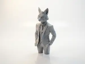 Dapper Fox Businessman Figurine Animal 3D Printable