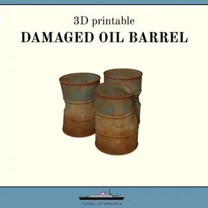 1:35 scale set of damaged oil barrels