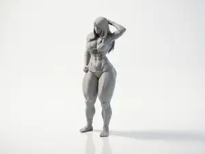 Ripped Kitara Anime Figurine 3D Printable