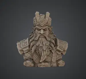 Dwarven King Bust – Armoured Bearded Warrior Portrait