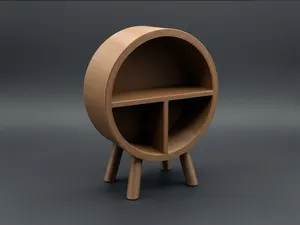 1/12 Scale Doll Furniture Round Display Shelf MCM
