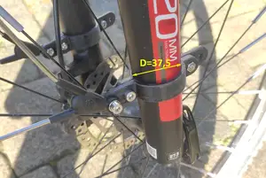 Clamp (D=37.5 and D=41) for mudguard fixing to a bicycle suspension fork