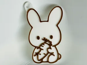 Bunny Holding a Carrot Keychain