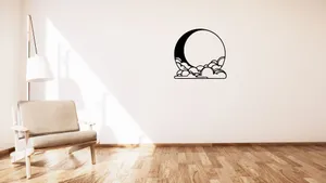 Moon behind the clouds wall or table decoration
