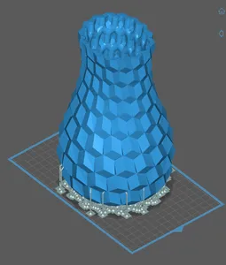 Honeycomb Vase with thicker sidewalls (stretched 150% in height)