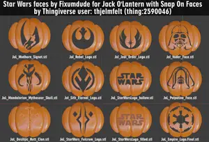 Star Wars Face Assortment for Jack O'Lantern with Snap On Faces by thjelmfelt