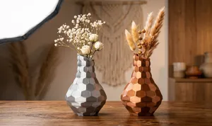 Modern Honeycomb Metallic Boho Vase