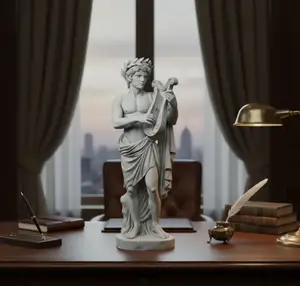 Greek god Apollo with lyre and laurel wreath