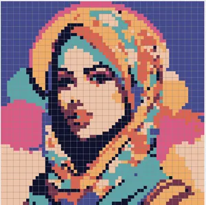Arab woman pixel puzzle