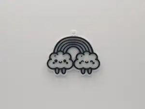 Cute Clouds and Rainbow Keychain