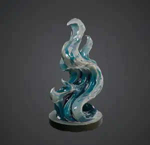 Abstract Ocean Wave Sculpture – Flowing Water Form