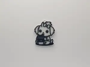 Cute Yorkie with Coffee Keychain