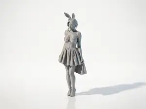 Cute Bunny Girl Figurine Chibi Anime 3D Printable