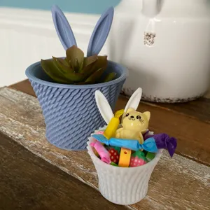 Wicker Bunny Planter Baskets