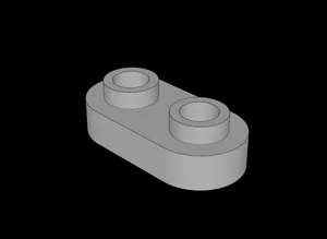 Lego Compatible (35480.dat) Plate 1 x 2 with Round Ends and 2 Open Studs