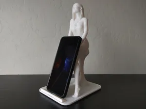 Sitting Girl Statue Phone Stand