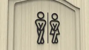 Toilet door sign