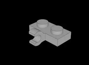 Lego Compatible (11476.dat) Plate 1 x 2 with Clip Horizontal on Side (Thick C-Clip)