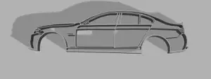 bmw m5 f10 535i 2d stand model car silhuette