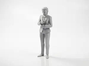 Short Hair Lady Business Suit Figurine 3D Printable