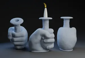 Hand Holding Candle Holder : Candle Holder