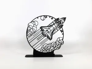 Geometric Line Art Space Shuttle