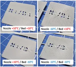 9 in 1 Temperature First Layer Calibration Matrix - 3x Bed and 3x Nozzle temperatures in one print