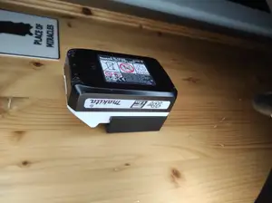 Simple and strong holder for Makita Batteries with 3 drill holes.
