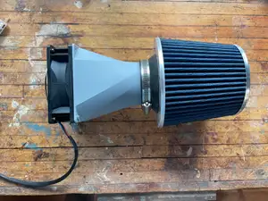120mm PC Fan Duct Adapter to 3" Automotive Air Intake Cone Filter