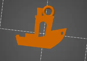 A model of a 2D benchy as a keychain