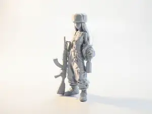 Mercenary Babe Female Soldier Figurine 3D Printable