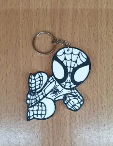 Keychain Spider Man Black and White