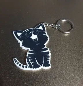 Keychain Cat Black and White
