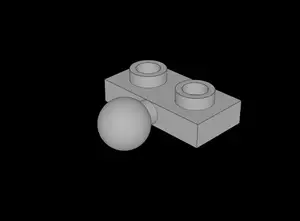 Lego Compatible (14417.dat) Plate 1 x 2 with Ball Joint-8 on Side