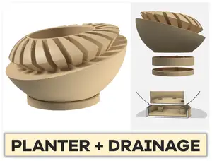 Vase - Flower Pot with Drainage Function - Vase with Variable Height Stand. Printable Vase