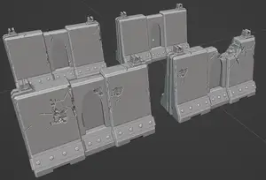 Grimdark terrain tall concrete barriers for wargaming, Warhammer 40k etc.