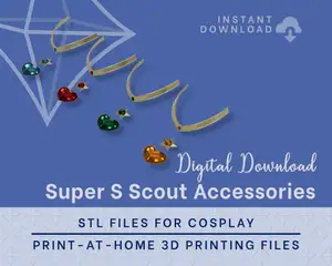 Sailor Scout Super S Accessories STL Files - Sailor Moon Crystal Cosplay Accessory (Digital Download)