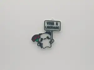 Axolotl holding Sign "Viva a Liberdade" Keychain