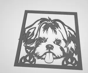 Cuadros silueta perrita shih tzu