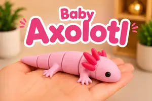 Baby Axolotl Pink – Cute Chunky Flexi Creature