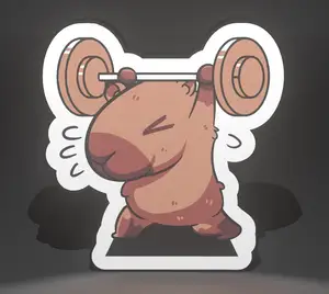 Lámpara LED 3D de Capibara Levantando Pesas