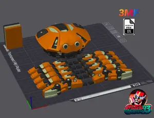 mecha flexi crab articulated (stl and 3mf)-print in place