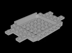 Lego Compatible (3385.dat) Car Base 6 x 12 with 5 x 6 Recessed Centre and Studs on Sides