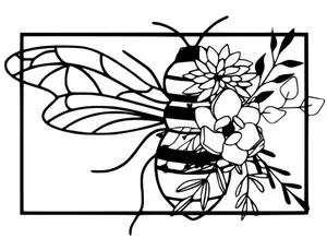 Bee Flower Wall Art