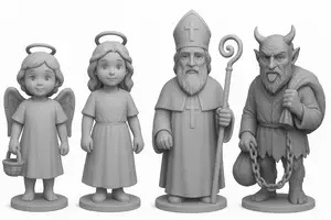 St. Nicholas, devil and angels