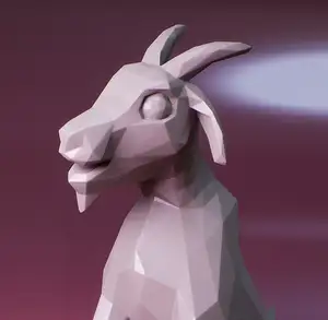 Low Poly Goat Figure